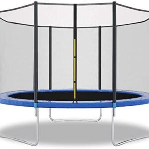 FDW 10FT Trampoline with Enclosure Net Ladder Outdoor Fitness Trampoline PVC Spring Cover Padding for Children and Adults