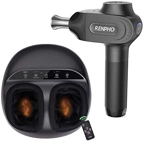 Massage Gun for Athletes, RENPHO Pro Deep Tissue Percussion Muscle Massager Handheld Electric Massager for Pain Relief with Titanium Alloy Heads, Long Battery Life, Christmas Gifts for Man