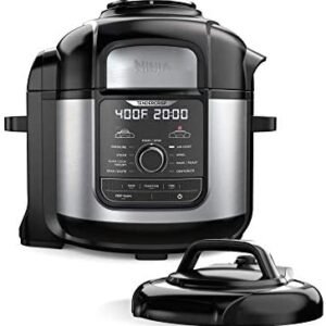 Ninja FD401 Foodi 8-qt. 9-in-1 Deluxe XL Cooker & Air Fryer-Stainless Steel Pressure Cooker, 8-Quart, (Renewed)