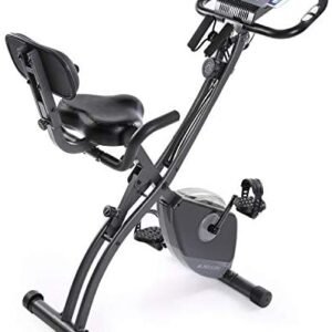 Exercise Bike Stationary Bike Foldable Magnetic Upright Recumbent Portable Fitness Cycle with Arm Resistance Bands Extra-large Adjustable Seat Pulse 3-in-1 Cycling Indoor Trainer for Home
