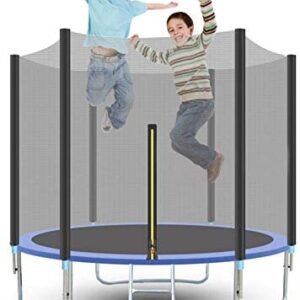 Adpan12Ft Kids Fitness 𝕋rampoline with Enclosure Net Outdoor Fitness 𝕋rampoline PVC Spring Cover Padding for Children and Adults (55In 5FT 6FT 8FT 10Ft )