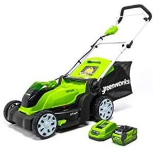 Greenworks 17-Inch 40V Cordless Lawn Mower, 4.0 AH Battery Included MO40B411 (Renewed)