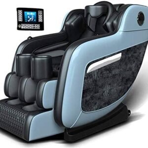 ZAMAX Smart Massage Chair, Luxury Smart Massage Chair 3D Arm Zero Gravity Massage Sofa Sl Track Heating Body Massage Relaxation Ergonomic Chairs,Adult Massage Chair (Color : Blue)