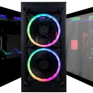 CUK Stratos Mini Gaming RGB Desktop (AMD Ryzen 9 with Liquid Cooling, NVIDIA GeForce RTX 3080 10GB, 64GB RAM, 1TB NVMe SSD + 2TB HDD, 750W PSU, AC WiFi, Windows 10 Home) Tiny PC Computer for Gamers