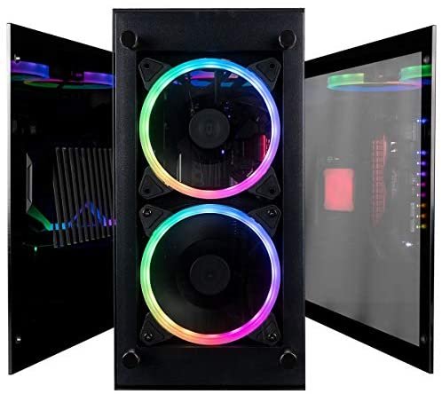 CUK Stratos Mini Gaming RGB Desktop (AMD Ryzen 9 with Liquid Cooling, NVIDIA GeForce RTX 3080 10GB, 64GB RAM, 1TB NVMe SSD + 2TB HDD, 750W PSU, AC WiFi, Windows 10 Home) Tiny PC Computer for Gamers
