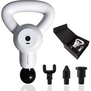 REVITAGUN Mini Massage Gun – Deep Tissue Handheld Portable Massage Gun – Powerful Percussive Therapy Muscle Fascia Massager Gun – Enhanced Recovery & Pain Relief for Athletes – 4 Attachments