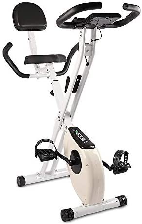Bigzzia Exercise Bike,Upright and Foldable Stationary Bike with Magnetic Resistance/LCD Monitor/Pulse Sensors,Fitness Exercise for Home Gym