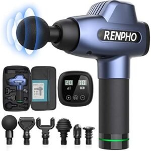 Massage Gun, RENPHO C3 Deep Tissue Muscle Massager, Powerful Percussion Massager Handheld with Portable Case for Home Gym Workouts Equipment, Back Neck Shoulder Soreness Stiffness Knots Tension Relief