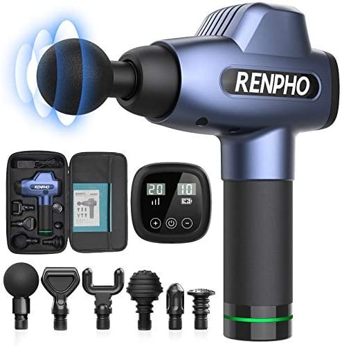 Massage Gun, RENPHO C3 Deep Tissue Muscle Massager, Powerful Percussion Massager Handheld with Portable Case for Home Gym Workouts Equipment, Back Neck Shoulder Soreness Stiffness Knots Tension Relief