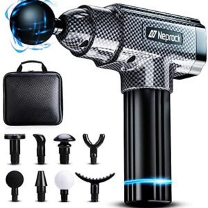 Massage Gun Deep Tissue Massager, 20 Speeds Percussion Muscle Massage Gun for Athletes with Carrying Case & 8 Heads, Help Relieve Sore Muscle and Stiffness