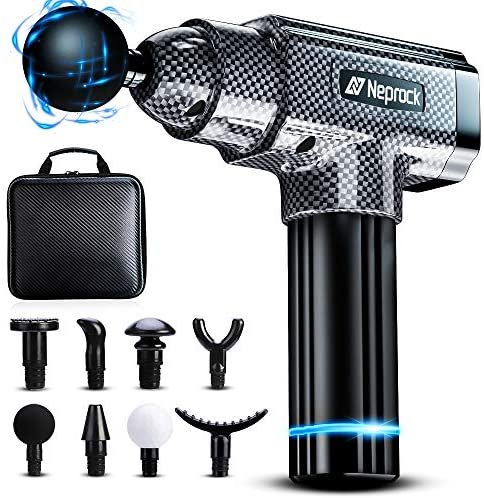 Massage Gun Deep Tissue Massager, 20 Speeds Percussion Muscle Massage Gun for Athletes with Carrying Case & 8 Heads, Help Relieve Sore Muscle and Stiffness