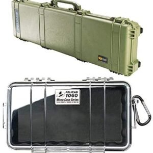 Pelican Select Bundle – Pelican 1750 Rifle Case with Foam (OD Green) + Pelican 1060 Micro Case (Black/Clear)