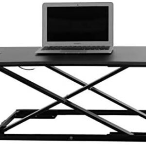 Height Adjustable Single Level Standing Desk – 31″ Wide Sit to Stand Desk Converter Fully Assembled Standing Workstation Riser Black