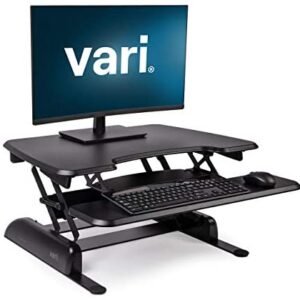 VariDesk Basic 30 – Standing Desk Riser with Adjustable Height Converter – No Assembly Required – Keyboard Tray & Stable Weighted Base – Work or Home Office Sit to Stand Desk