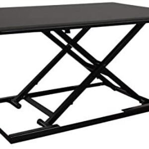 Stand Up Desk Store AirRise Standing Desk Converter – Adjustable Height, Single Tier, 32 Inches Long, Black