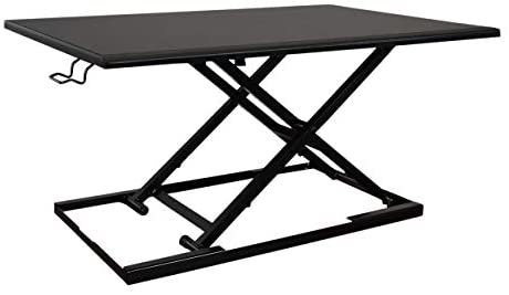Stand Up Desk Store AirRise Standing Desk Converter – Adjustable Height, Single Tier, 32 Inches Long, Black