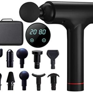 Handheld Percussion Massage Gun Deep Tissue Back Massager for Sore Muscle and Stiffness ， Quiet 30 Speed High Intensity Vibration Quick Rechargeable Device