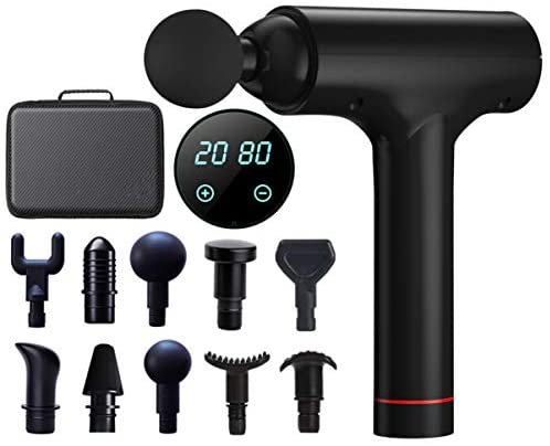 Handheld Percussion Massage Gun Deep Tissue Back Massager for Sore Muscle and Stiffness ， Quiet 30 Speed High Intensity Vibration Quick Rechargeable Device