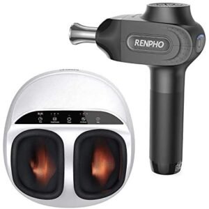 Massage Gun for Athletes, RENPHO Pro Deep Tissue Percussion Muscle Massager Handheld Electric Massager for Pain Relief with Titanium Alloy Heads, Long Battery Life, Christmas Gifts for Man