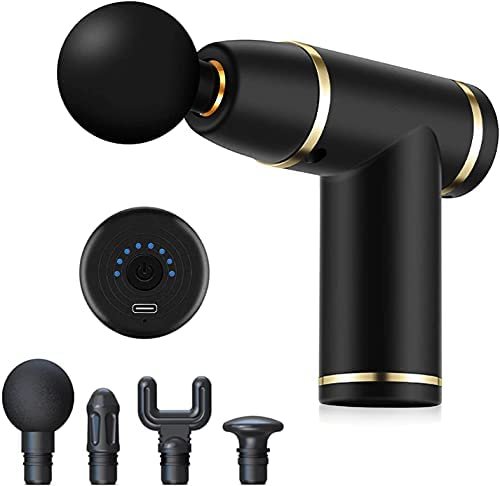 Massage Gun Deep Tissue Percussion Muscle Massager – Portable Body Back Muscle Massager for Pain Relief, 8 Speeds Mini Handheld Massage Gun for Athletes, 2500mAh Battery Operted- Black