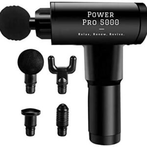 Power Pro 5000 – Ultra Massage Gun – Deep Tissue Muscle Massager for Sore Muscle, Stiffness, and Pain Relief – Super Quiet – 6 Speeds High Intensity Vibration – Quick Recharge – Light Weight (Black)