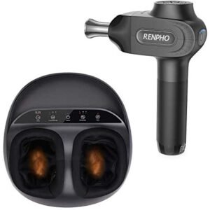 Massage Gun for Athletes, RENPHO Pro Deep Tissue Percussion Muscle Massager Handheld Electric Massager for Pain Relief with Titanium Alloy Heads, Long Battery Life, Christmas Gifts for Man, Women
