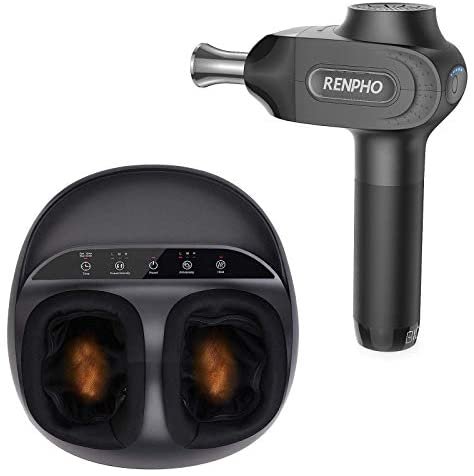Massage Gun for Athletes, RENPHO Pro Deep Tissue Percussion Muscle Massager Handheld Electric Massager for Pain Relief with Titanium Alloy Heads, Long Battery Life, Christmas Gifts for Man, Women