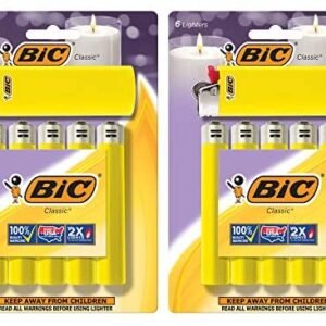 BIC Classic Lighter, Yellow, 12-Pack (Packaging May Vary)