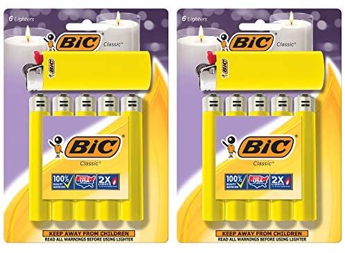 BIC Classic Lighter, Yellow, 12-Pack (Packaging May Vary)