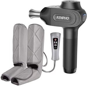 Massage Gun for Athletes, RENPHO Pro Deep Tissue Percussion Muscle Massager Handheld Electric Massager for Pain Relief with Titanium Alloy Heads, Long Battery Life, Christmas Gifts for Man