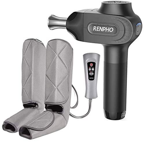 Massage Gun for Athletes, RENPHO Pro Deep Tissue Percussion Muscle Massager Handheld Electric Massager for Pain Relief with Titanium Alloy Heads, Long Battery Life, Christmas Gifts for Man