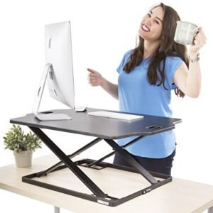 X-Elite Pro Glide Standing Desk – Instantly Convert Any Surface to a Stand up Desk! Large Sit to Stand Desk Converter! Strong & Sturdy! (31 x 21)