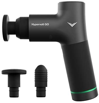 Hyperice Hypervolt GO – Deep Tissue Percussion Massage Gun – Take Pain Relief and Sore Muscle Recovery on The GO with This Surprisingly Powerful, Whisper-Quiet Portable Handheld Electric Massager.