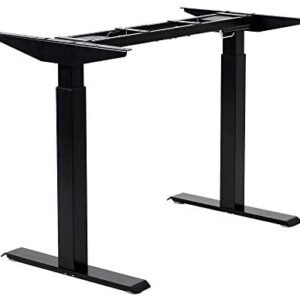 ALFABC Dual Motor Electric Stand up Desk Frame, Load 260lbs Height Adjustable Sit Stand Desk Base, Memory Preset Led Screen Controller Ergonomic Workstation for Home Office, Frame Only (Black)