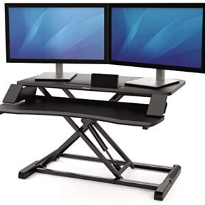 Fellowes Corsivo Height Adjustable Standing Desk, Sit to Stand, Gas Spring Riser Converter, Tabletop Workstation, Desk Riser (8091001)