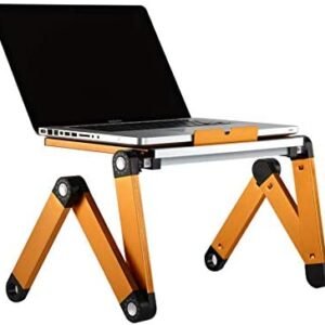 Folding Vented Lapdesk Sit Stand Adjustable Workstation Furniture Laptop Table Study Writing Reading Gold