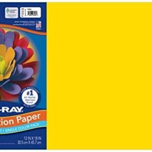 Tru-Ray Heavyweight Construction Paper, Yellow, 12″ x 18″, 50 Sheets