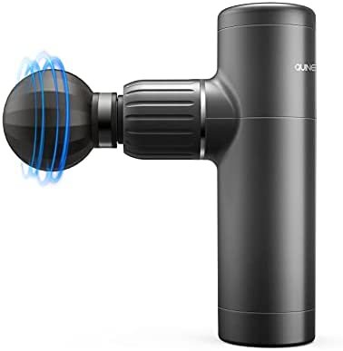 QUINEAR Mini Massage Gun, Deep Tissue Percussion Massager for Neck Back Shoulder Muscle Pain Relief – Electric Vibration Massager with 4 Speed Mode and 4 Massage Heads