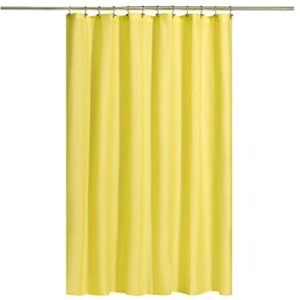 N&Y HOME Fabric Shower Curtain or Liner with Magnets – Hotel Quality, Machine Washable, Water Repellent – Yellow, 72×72
