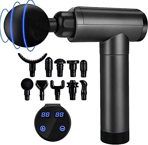 Massage Gun Deep Tissue, Quiet Percussion Muscle Back Neck Head Body Shoulder Hammer Massager Tools for Athletes Pain Relief with 30 Speed Level