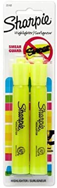 Sharpie 25162PP Accent Tank-Style Highlighter, Fluorescent Yellow, 2-Pack
