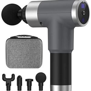 Muscle Massage Gun Deep Tissue, Handheld Neck Back Massager for Pain Relief , 6 Speed Percussion Massager Gun with Carrying Case, LCD Touch Screen&Long Battery Life