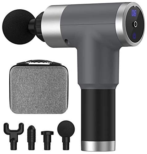 Muscle Massage Gun Deep Tissue, Handheld Neck Back Massager for Pain Relief , 6 Speed Percussion Massager Gun with Carrying Case, LCD Touch Screen&Long Battery Life