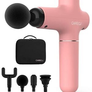 Massage Gun Mini CARECJ Professional Electric Muscle Massager Gun Handheld Percussion Deep Tissue for Gym Office Home Post-Workout Recovery and Muscle Pain Relief (Pink)