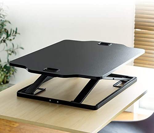 SANWA (Japan Brand) Easy Adjustable Standing Desk, 12 Height Levels, Sit to Stand Up Desk Converter, 31×21 inch Ergonomic Riser Workstation with Gas Spring, for Computer Laptop Monitor