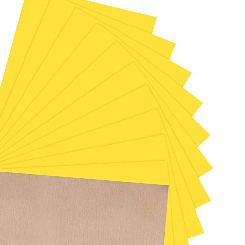 JANDJPACKAGING Heat Transfer Vinyl HTV for T-Shirts 12″x10″ 10 Pack Iron on Vinyl (Sun Yellow)