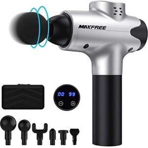 Massage Gun, Massage Gun for Athletes 18mm Deep Tissue Massage Gun Muscle Massager Quiet 20 Speed Settings, Full-Body Relief for Physiotherapists with Carrying Case