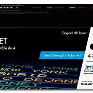 HP 201A | CF400AQ1 | 4 Toner Cartridges | Black, Cyan, Magenta, Yellow | Works with HP Color LaserJet Pro M252dw, M277 series