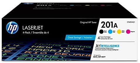 HP 201A | CF400AQ1 | 4 Toner Cartridges | Black, Cyan, Magenta, Yellow | Works with HP Color LaserJet Pro M252dw, M277 series