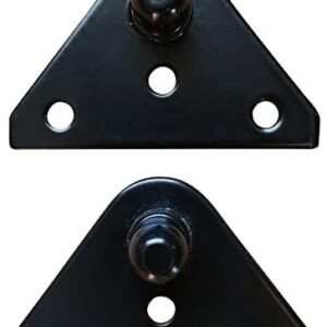 Small Flat Lift Support Bracket – Powder Coated Black 14 Gauge Steel – 10mm Ball Stud – Gas Shock Mounting – Lid Strut Prop Spring Mount